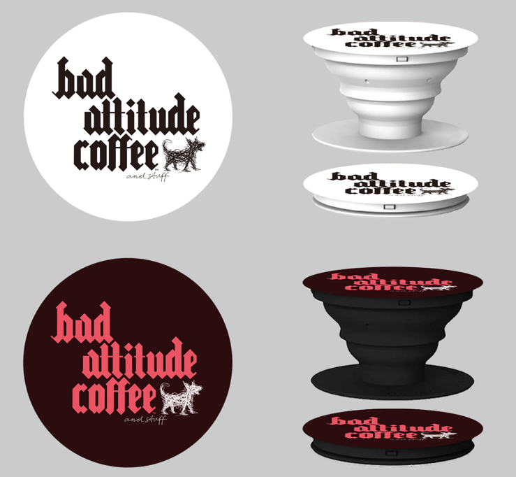 Pop Phone Grip Socket Holder - Espresso/White | White/Black
